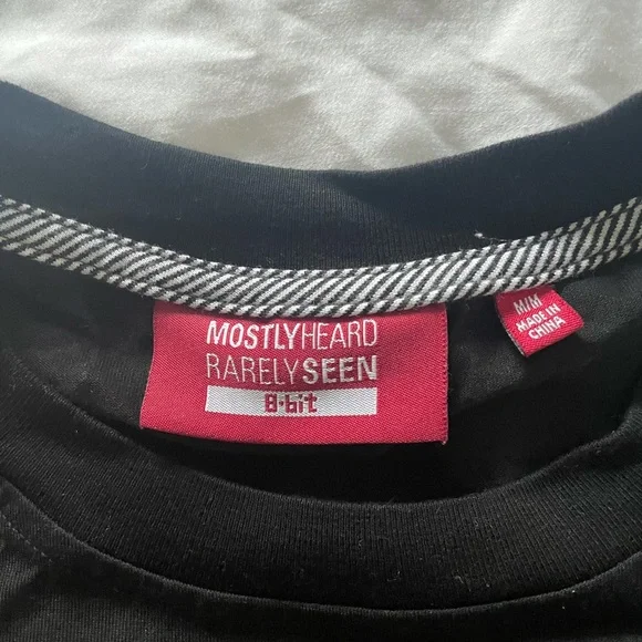 Mostly Heard Rarely Seen Black Tee with Orange and White Graphic - Picture 4 of 4